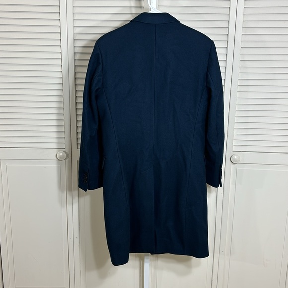 Sandro Woolcloth & Cashmere Coat in Navy Blue Size Medium - Picture 6 of 10